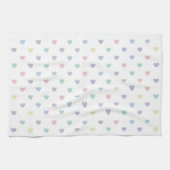 Minimalist Soft Pastel Heart Pattern   キッチンタオル (横)