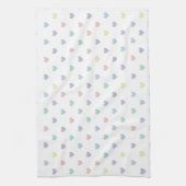 Minimalist Soft Pastel Heart Pattern   キッチンタオル (縦)