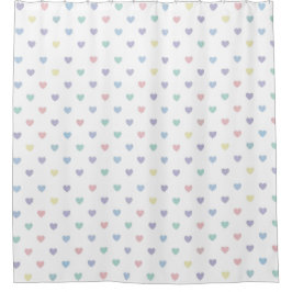 Minimalist Soft Pastel Heart Pattern   シャワーカーテン