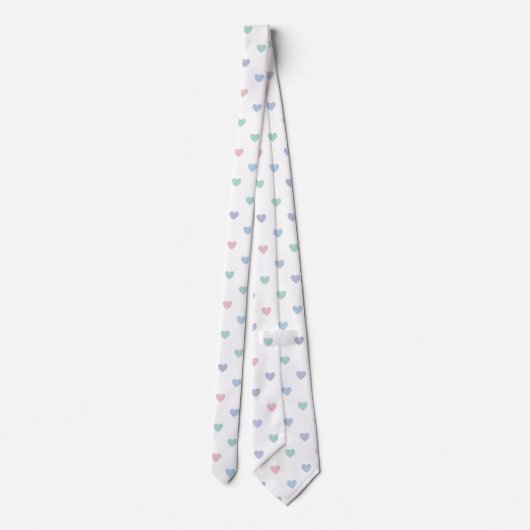 Minimalist Soft Pastel Heart Pattern  ネクタイ (裏面)
