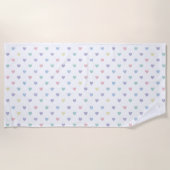 Minimalist Soft Pastel Heart Pattern   ビーチタオル (正面)