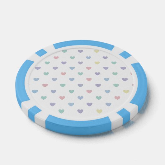 Minimalist Soft Pastel Heart Pattern   ポーカーチップ (シングル)