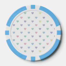 Minimalist Soft Pastel Heart Pattern   ポーカーチップ