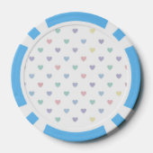 Minimalist Soft Pastel Heart Pattern ポーカーチップ (裏面)