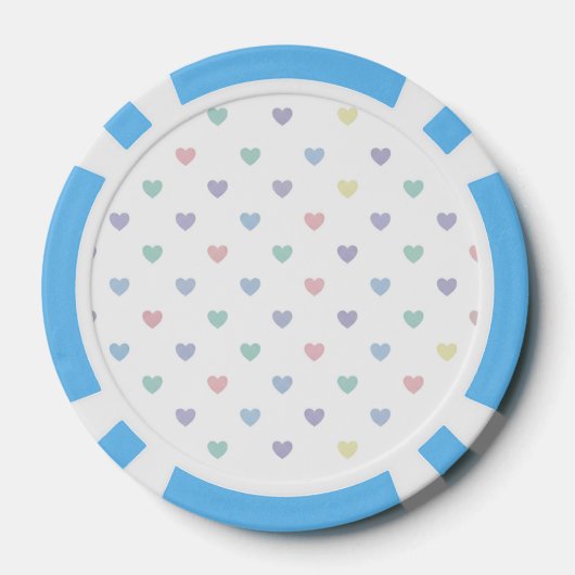 Minimalist Soft Pastel Heart Pattern   ポーカーチップ (裏面)