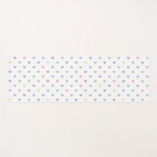 Minimalist Soft Pastel Heart Pattern   ヨガマット (正面(横))