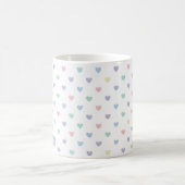 Minimalist Soft Pastel Heart Pattern Couple Name コーヒーマグカップ (中央)