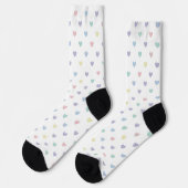 Minimalist Soft Pastel Heart Pattern Crew Socks ソックス (左)
