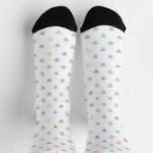 Minimalist Soft Pastel Heart Pattern Crew Socks ソックス (上部)