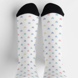 Minimalist Soft Pastel Heart Pattern Crew Socks ソックス
