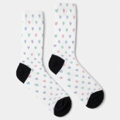 Minimalist Soft Pastel Heart Pattern Crew Socks ソックス (右)