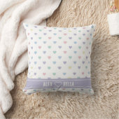 Minimalist Soft Pastel Heart Pattern  Personalized クッション (ブランケット)