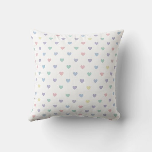 Minimalist Soft Pastel Heart Pattern  Personalized クッション (裏面)