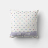 Minimalist Soft Pastel Heart Pattern  Personalized クッション (正面)