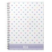 Minimalist Soft Pastel Heart Pattern Personalized ノートブック (正面)