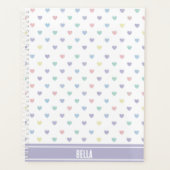 Minimalist Soft Pastel Heart Pattern Personalized プランナー手帳 (正面)