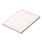 Minimalist Soft Pink Border Personalized Name ノートパッド (回転)