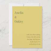 Minimalist Soft Yellow Elegant Chic Modern Wedding 招待状 (正面)