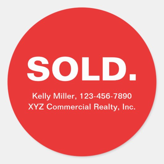 Minimalist SOLD Real Estate | Personalized Realtor ラウンドシール (正面)