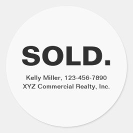 Minimalist SOLD Real Estate | Realtor Marketing ラウンドシール