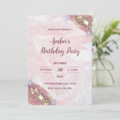 Minimalist Sparkle Birthday Party Invite 招待状 (スタンド正面)