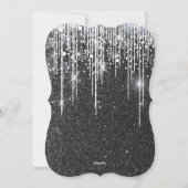 Minimalist Sparkly Black and Silver Christmas 招待状 (裏面)