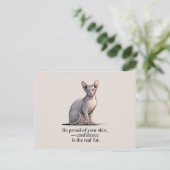 Minimalist Sphynx Cat Inspirational Art ポストカード (スタンド正面)