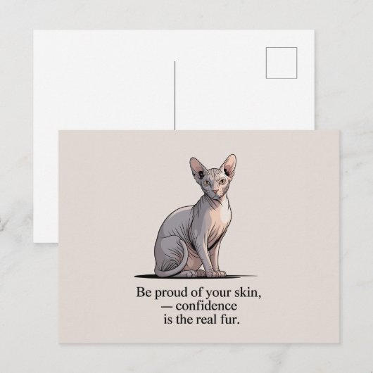 Minimalist Sphynx Cat Inspirational Art ポストカード (正面/裏面)