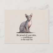 Minimalist Sphynx Cat Inspirational Art ポストカード (正面)
