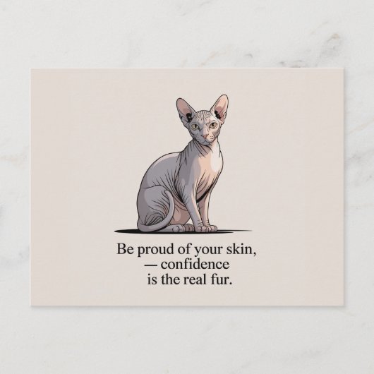 Minimalist Sphynx Cat Inspirational Art ポストカード (正面)