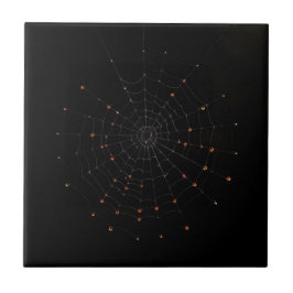 Minimalist Spider Web Halloween Ceramic Tile タイル