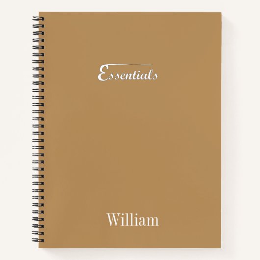 Minimalist Spiral Notebook – “Essentials” ノートブック (正面)