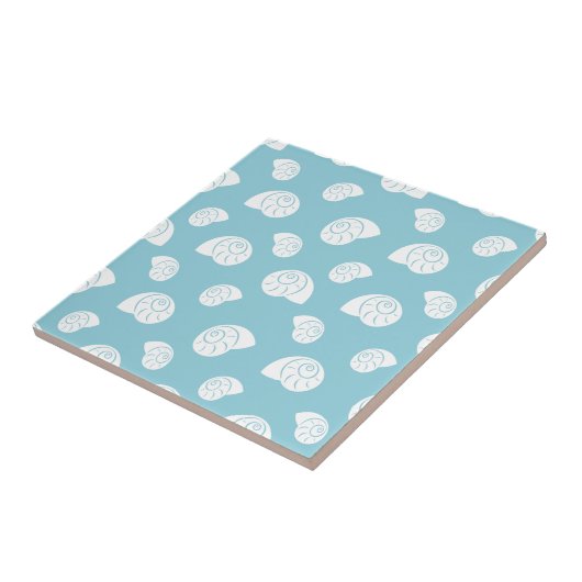 Minimalist Spiral Seashell Coastal Pattern タイル (側面)
