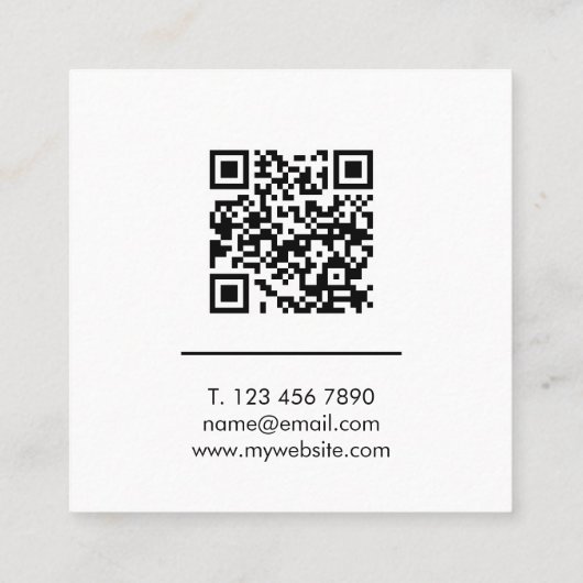 Minimalist Square Business Card with QR Code  スクエア名刺 (裏面)