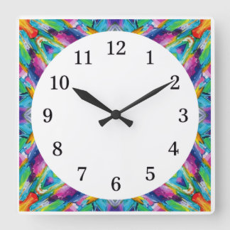 Minimalist Square Wall Clock with Numbers Only スクエア壁時計