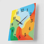 Minimalist Square Wall Clock with Numbers Only スクエア壁時計 (傾斜)