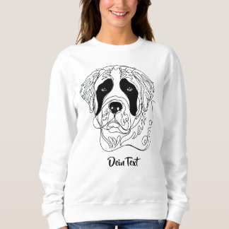 Minimalist St. Bernard One Line Art Portrait スウェットシャツ