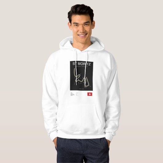 Minimalist St Moritz Bobsleigh Line Hoodie Blk パーカ (正面フル)