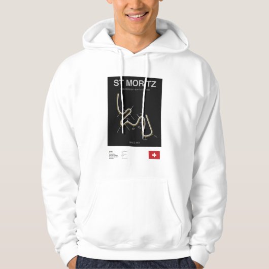 Minimalist St Moritz Bobsleigh Line Hoodie Blk パーカ (正面)