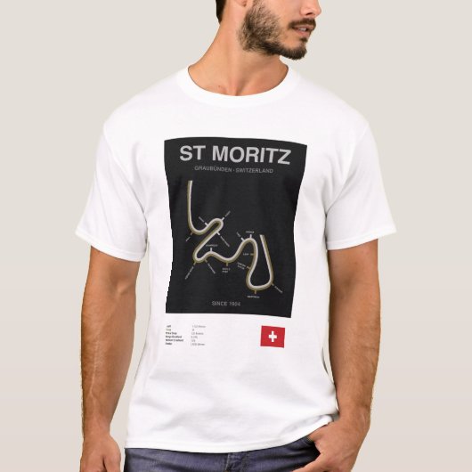 Minimalist St Moritz Bobsleigh Line Tee Blk Tシャツ (正面)