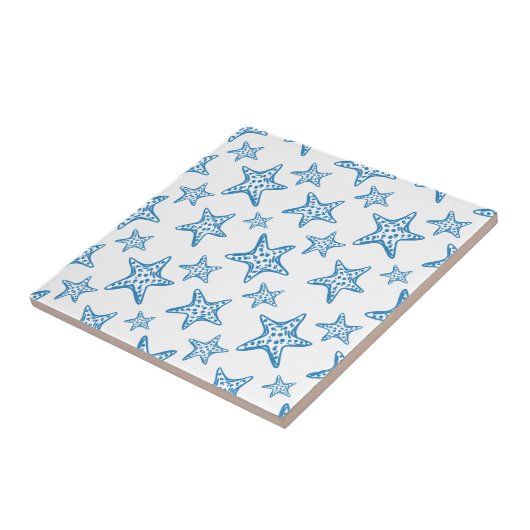 Minimalist Starfish Coastal Pattern (2) タイル (側面)