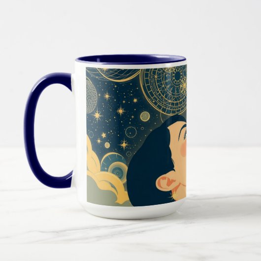 Minimalist Starry Night Dreamer マグカップ (左)