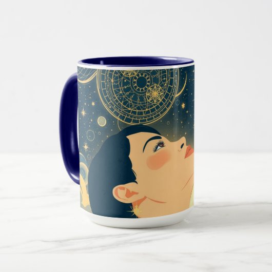 Minimalist Starry Night Dreamer マグカップ (正面左)
