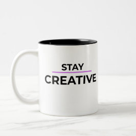 Minimalist Stay Creative Typography  ツートーンマグカップ