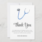 Minimalist Stethoscope Retirement サンキューカード (正面)