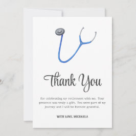 Minimalist Stethoscope Retirement サンキューカード