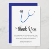Minimalist Stethoscope Retirement サンキューカード (正面/裏面)