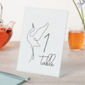Minimalist Stork Neutral Baby Shower Table Numbers 台座サイン (インサイチュ)