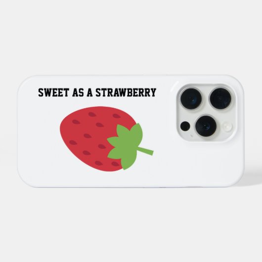 Minimalist Strawberry Pattern iPhone Case iPhoneケース (裏面横)
