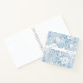 Minimalist Stripe Dusty Blue Floral Square ノートブック (内部)